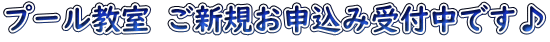 プール教室 ご新規お申込み受付中です♪